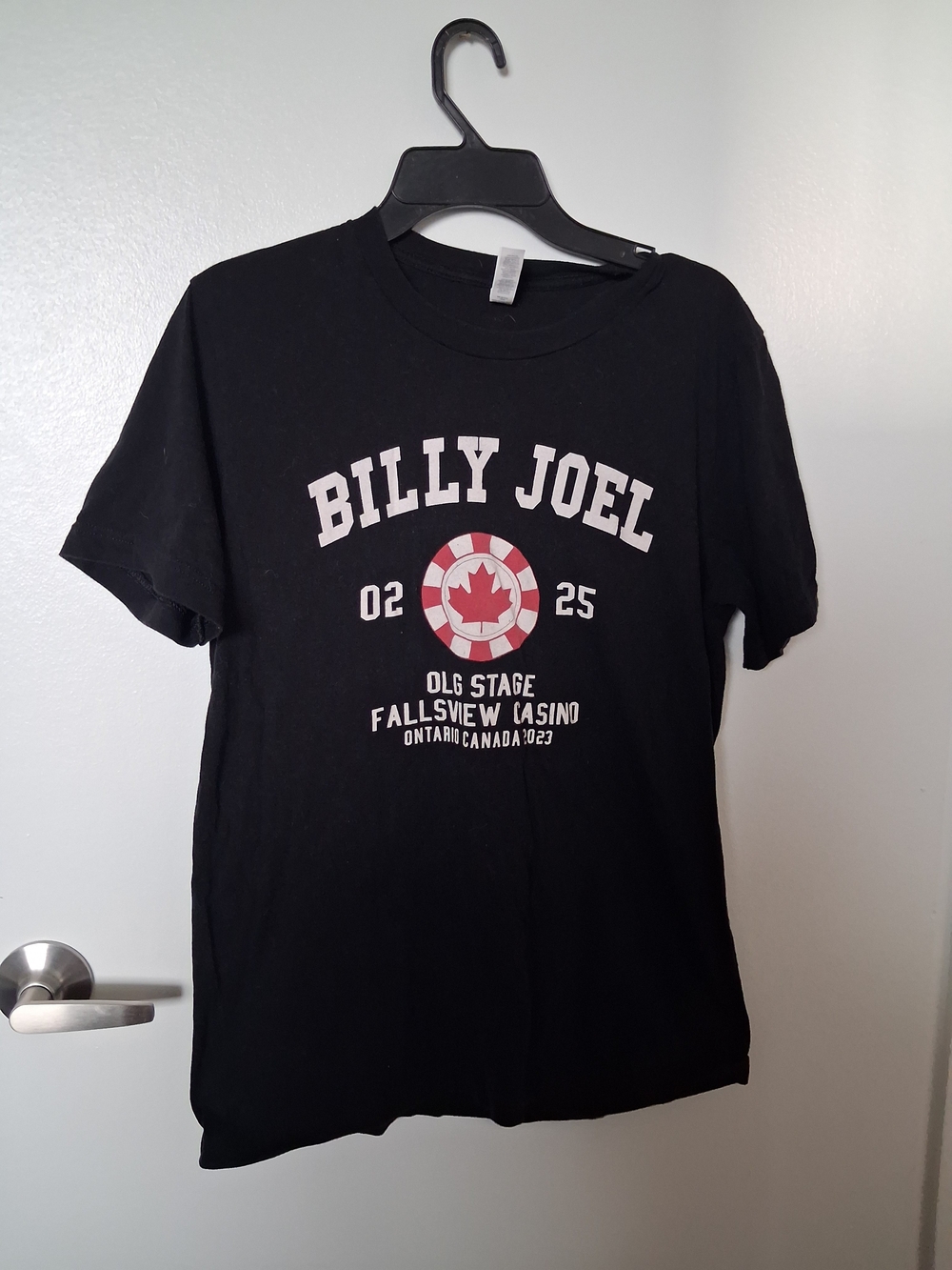 Bella Canvas Black Billy Joel Graphic Tee with Red & White Logo
